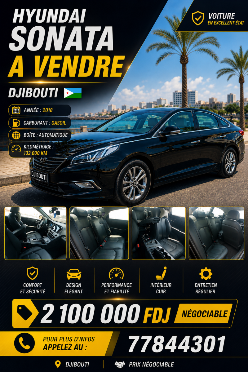 Hyundai Sonata diesel récent noir disponible