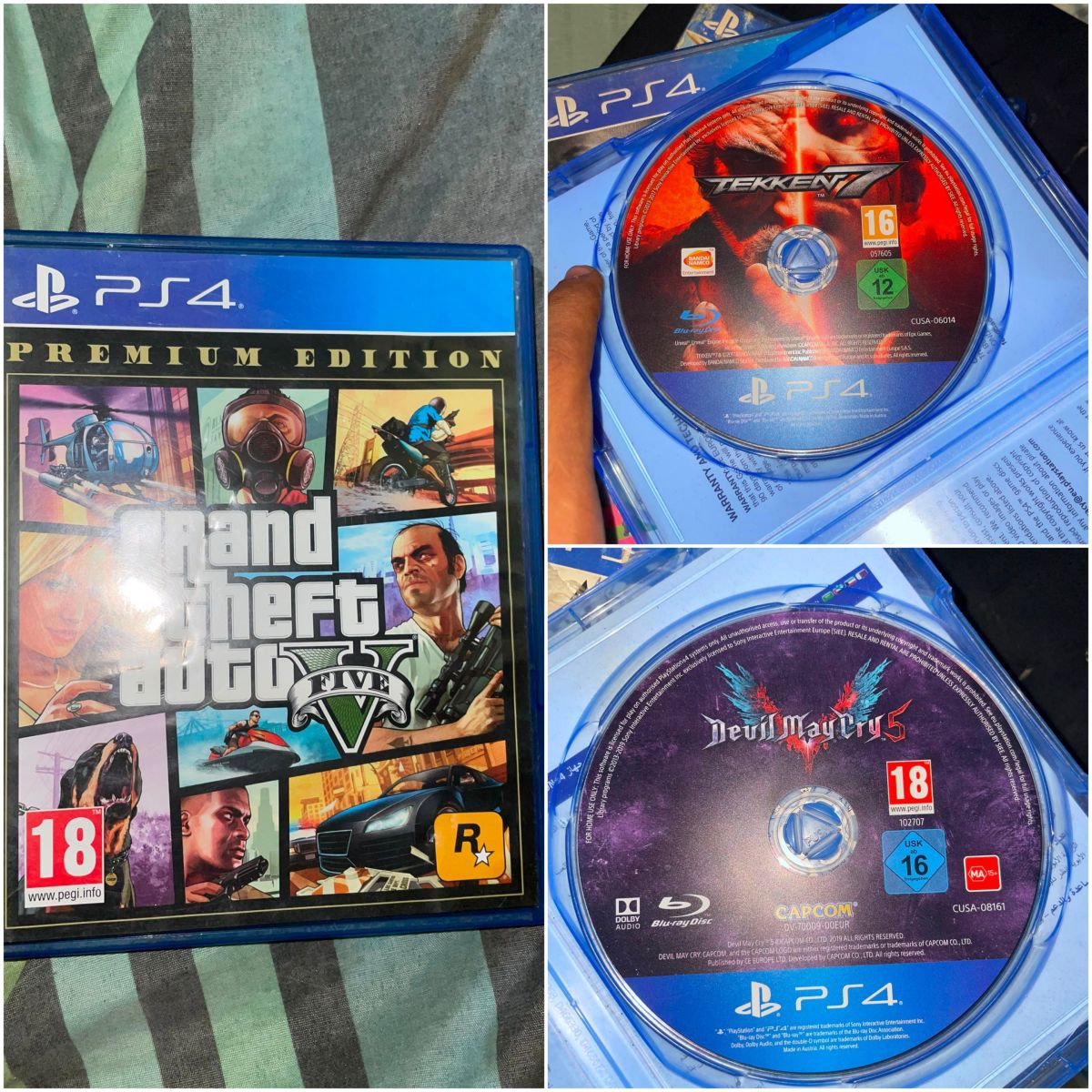 Lot de 4 CD jeux PS4 action et aventure