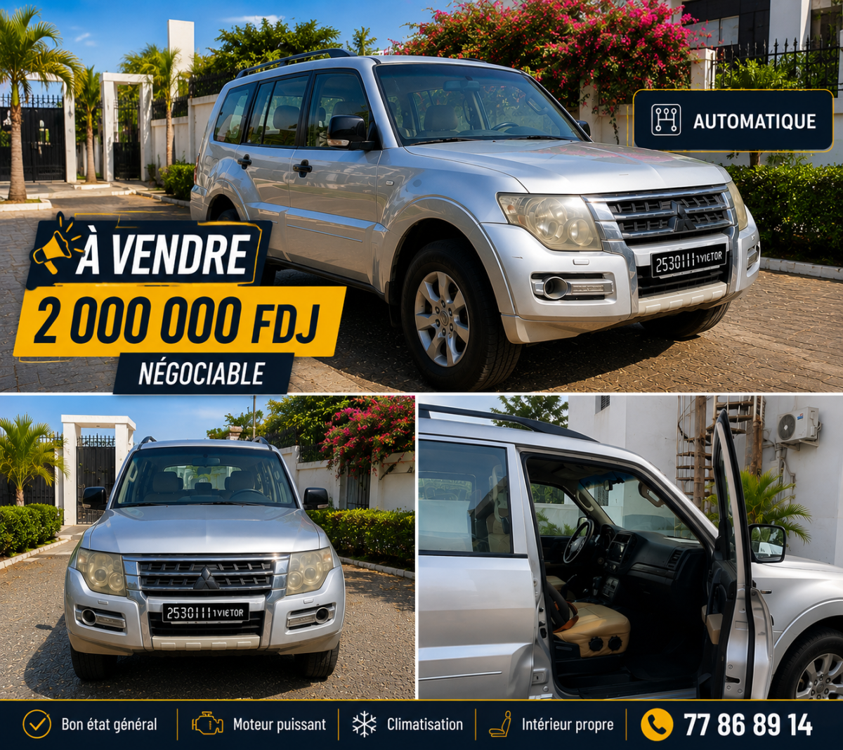 Mitsubishi Pajero boîte automatique, robuste et entretenu