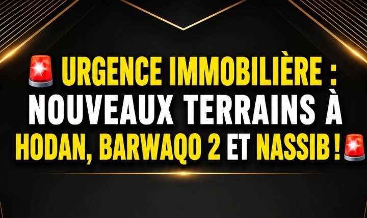 🚨 PLUSIEURS TERRAINS DISPONIBLE : HODAN, BARWAQO 2, NASSIB, OumSalama!