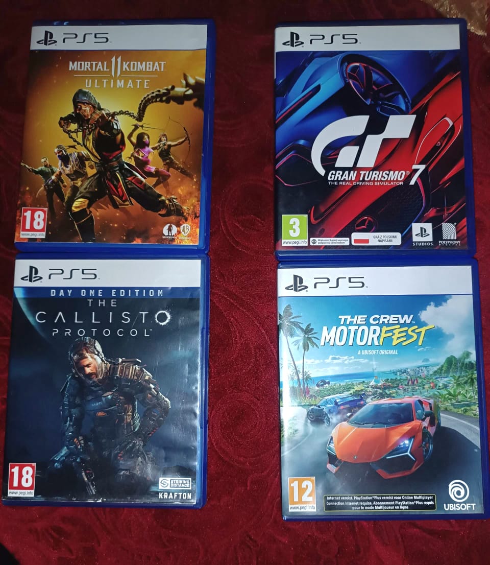 Pack 4 jeux PS5 Gran Turismo, Mortal Kombat, The Crew, Callisto Protocol