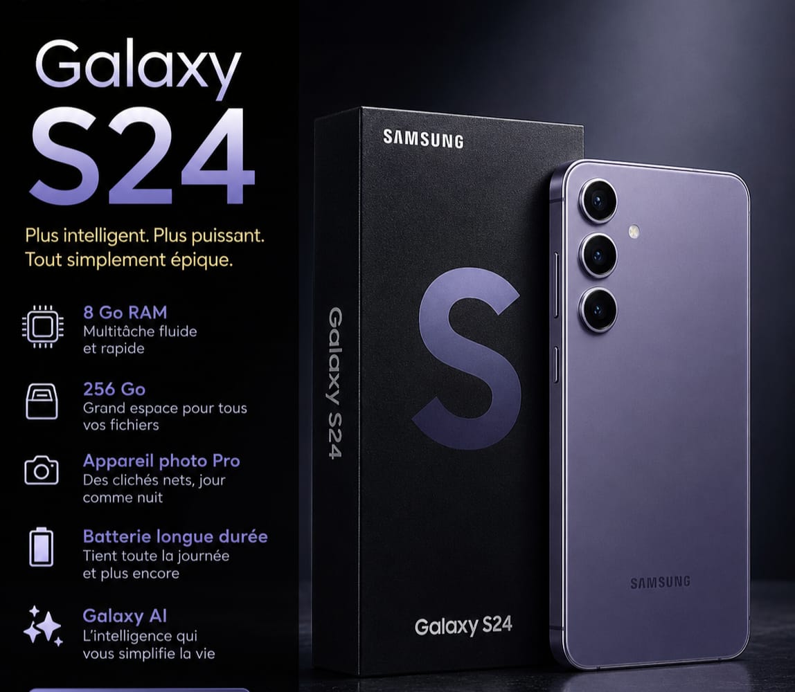 Samsung Galaxy S24 en très bon état et fonctionnel