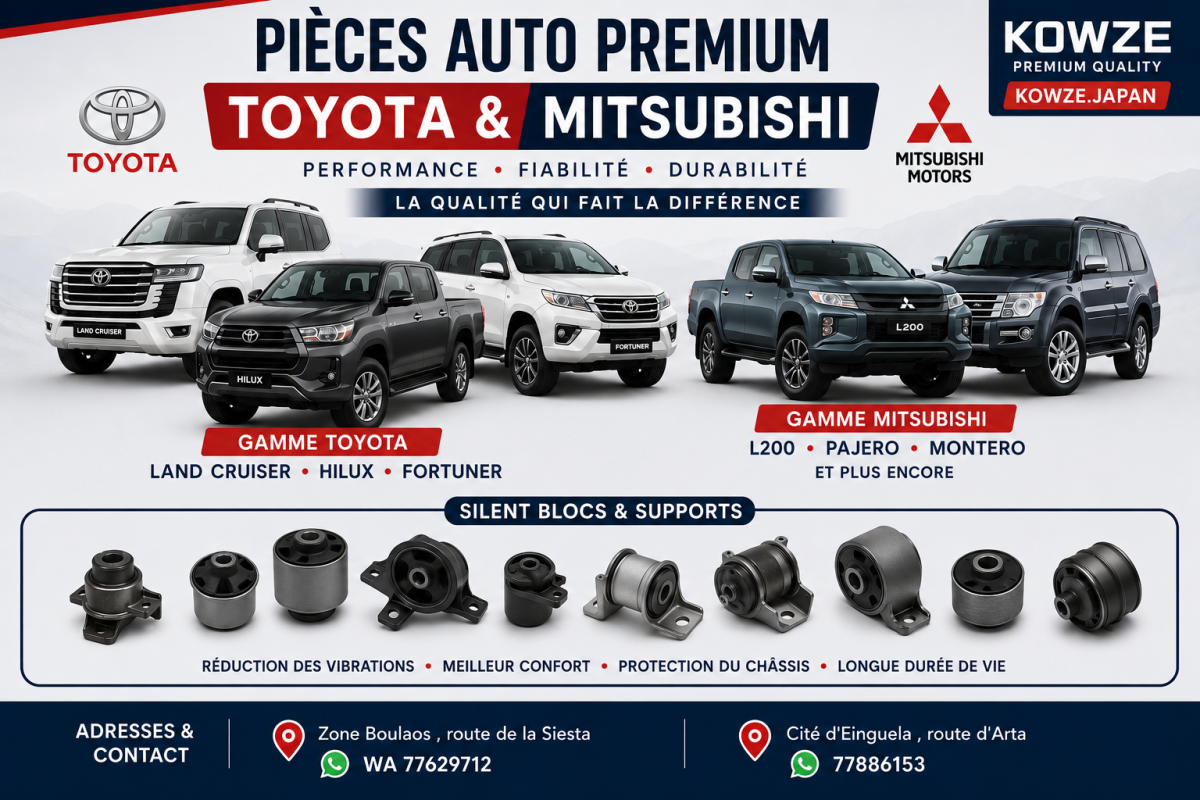 Silentbloc suspension renforcé KOWZE pour Toyota et Mitsubishi 4x4
