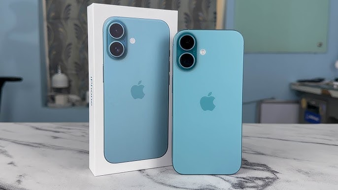 iPhone 16 Mini Bleu Turquoise, Batterie 96%, Comme Neuf
