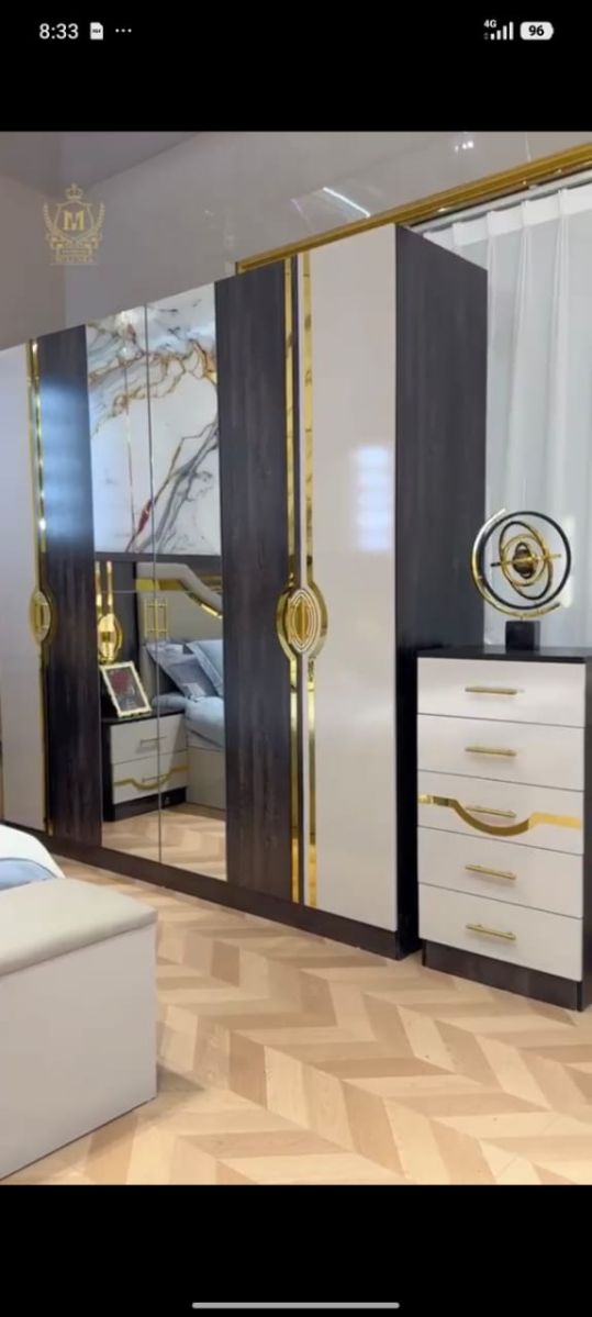 Ensemble chambre 8 pièces en MDF Premium avec lit XXL