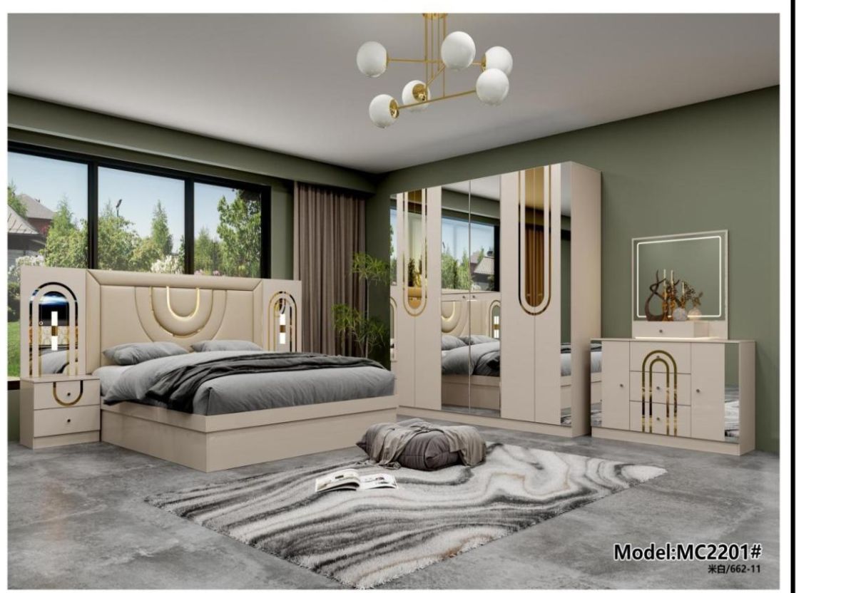 Ensemble chambre 8 pièces en MDF Premium avec lit XXL