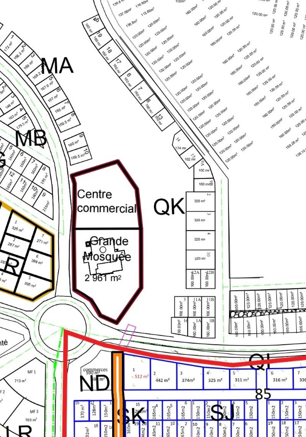 Terrain 320 m² double façade à proximité du futur centre commercial
