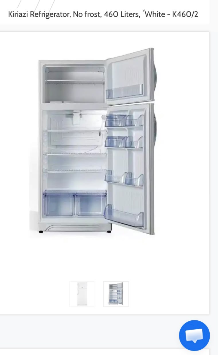 Réfrigérateur Kiriazi 460L et machine à laver Fresh 10kg neuves scellées