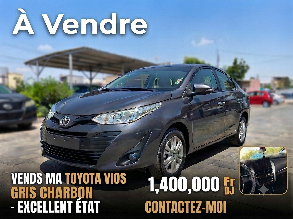 Toyota Vios Gris Charbon, transmission automatique, excellent état