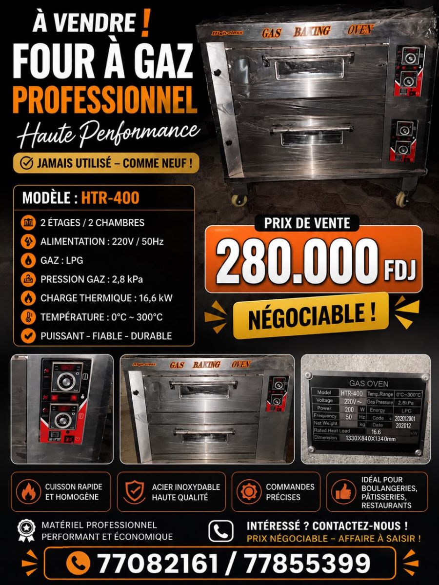 Batteur planétaire et four à gaz professionnels