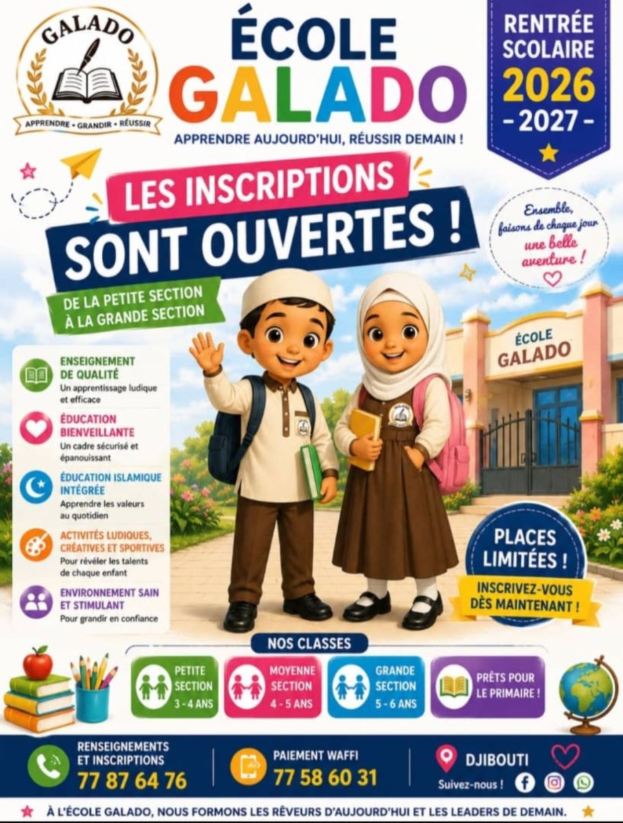 Inscriptions ouvertes à l\'école GALADO année scolaire 2026-2027