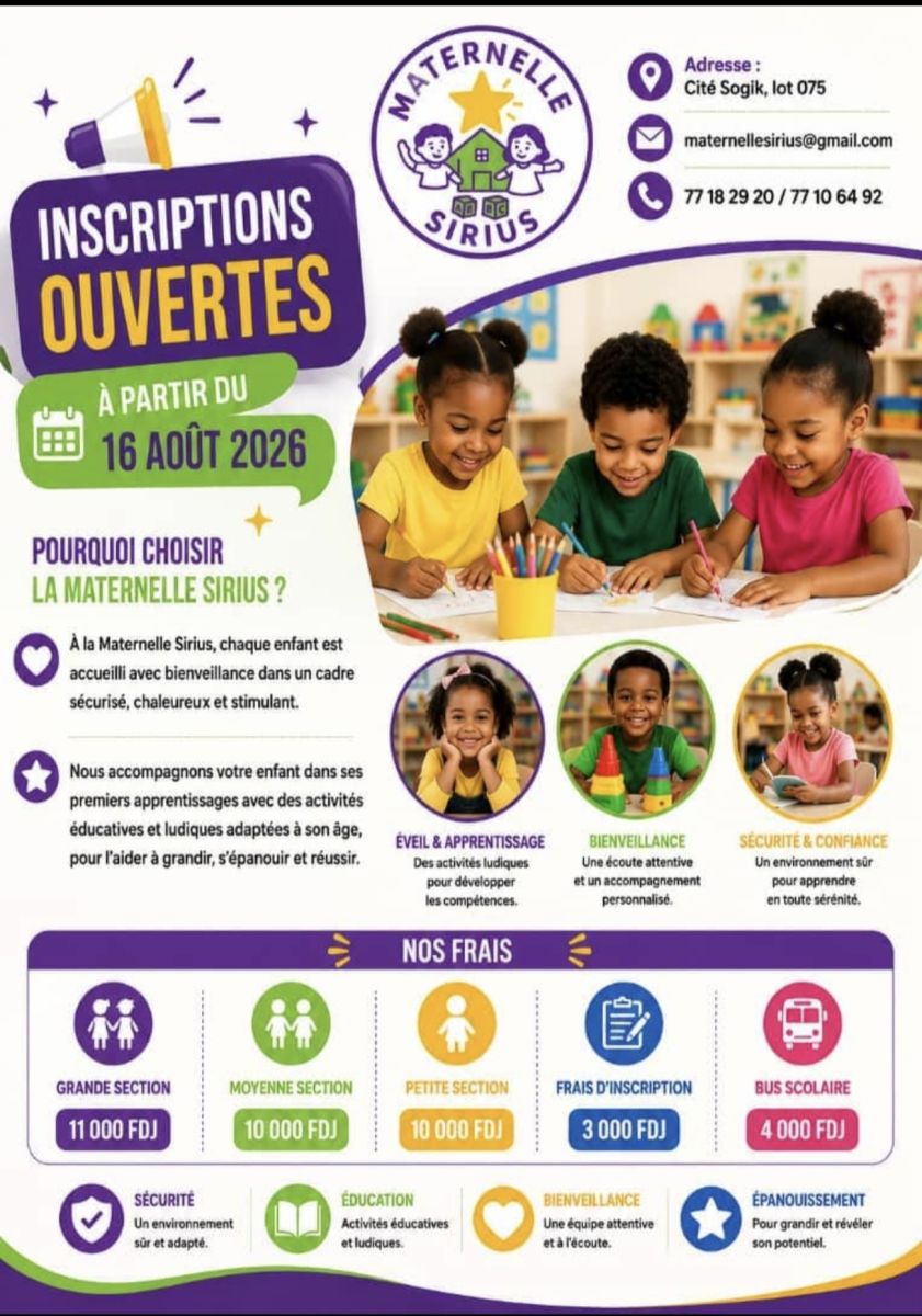 Maternelle Sirius : inscriptions ouvertes pour 2026-2027