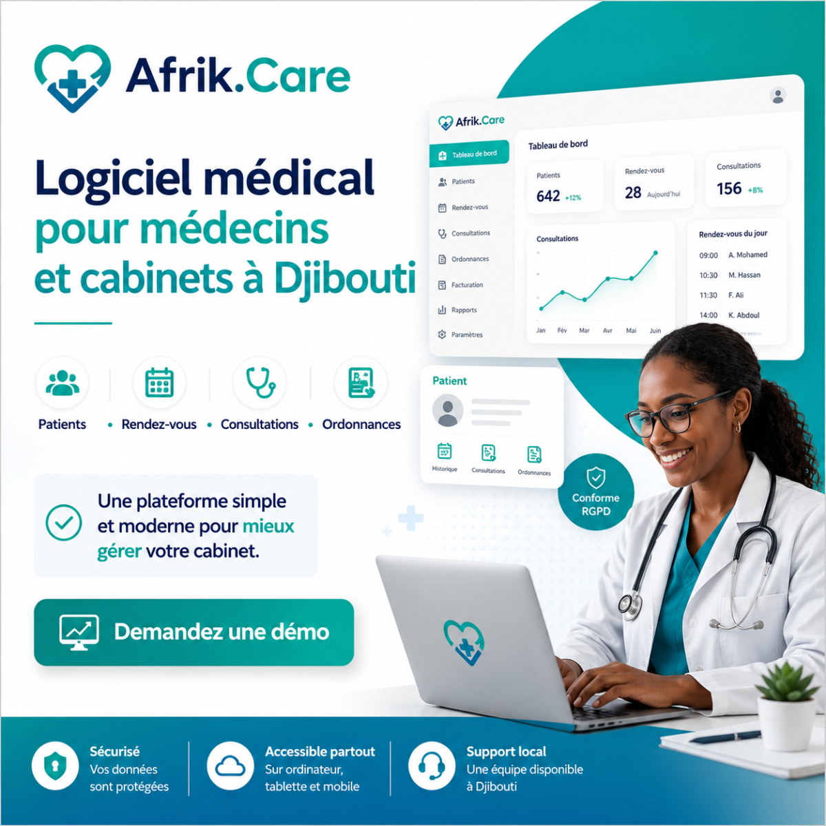 Logiciel médical pour médecins et cabinets à Djibouti