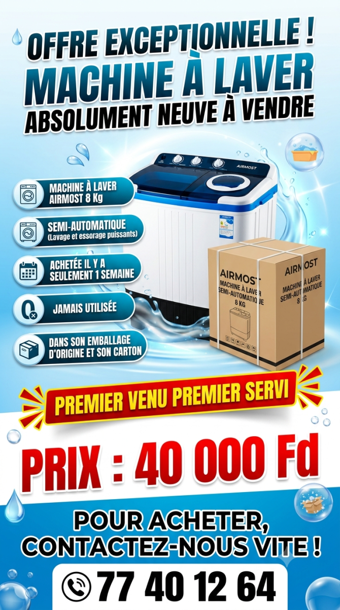 Machine à laver neuve récemment achetée