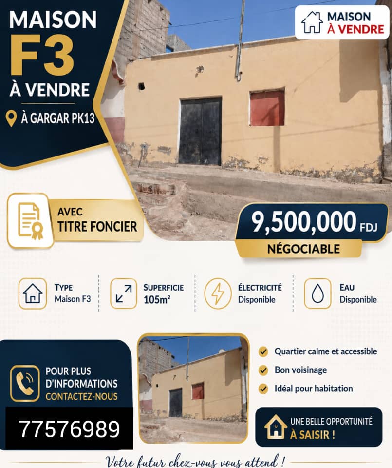 Maison F3 de 105 m² à vendre à Gargargar PK13