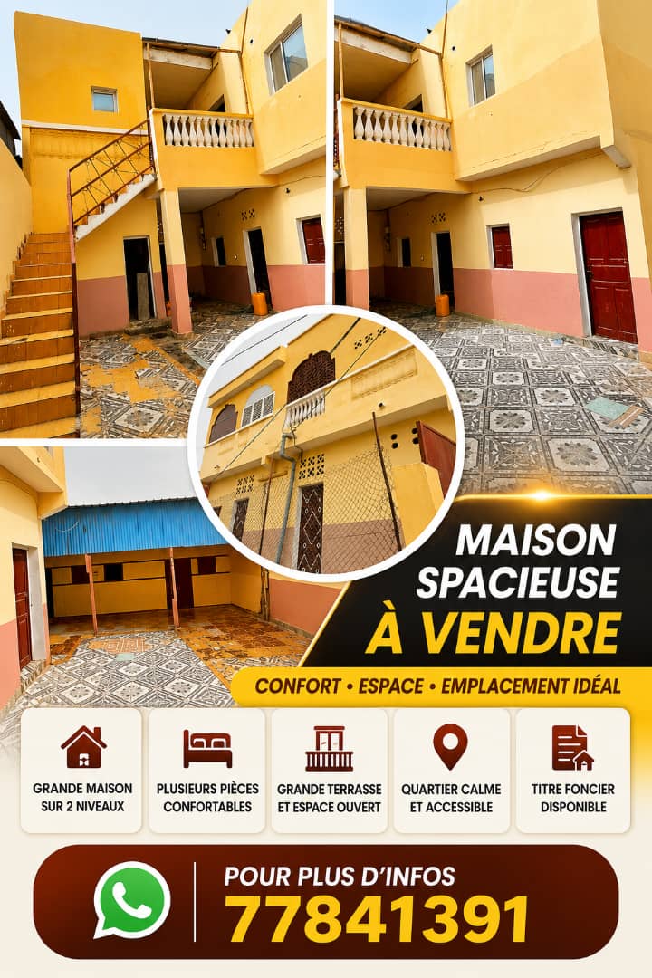 Maison F6 avec titre foncier à T3 près du lycée de Balbala