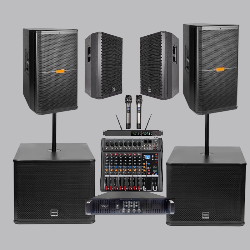 Matériel de sonorisation complet avec amplificateur et mixer