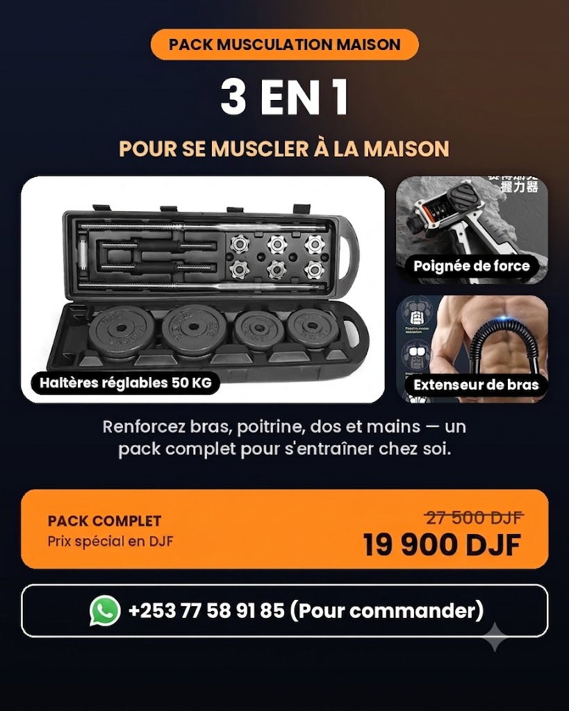 Pack musculation complet 3-en-1 pour entraînement à domicile