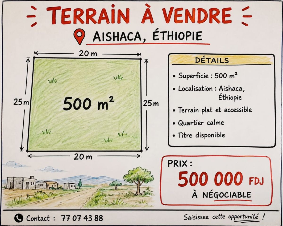 Terrain 500 m² avec titre disponible à Aishaca