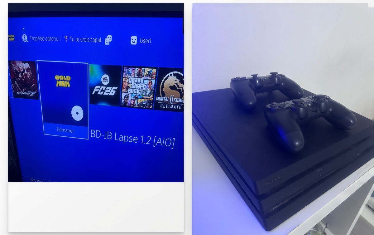 PS4 Pro 1 To avec jailbreak et jeux préinstallés