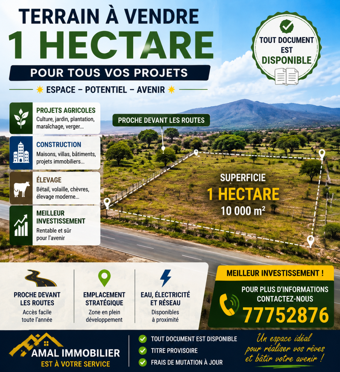 Terrain agricole 1,5 ha à Damerjog, idéal projet rural