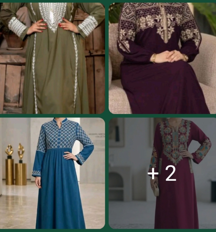 Robes colorées violet, bleu, vert et rouge