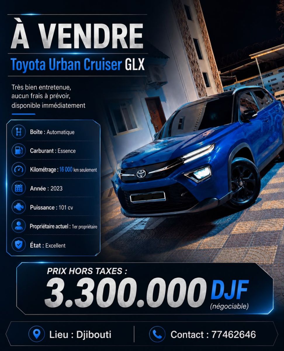 Toyota Urban Cruiser GLX 2023, essence, boîte automatique