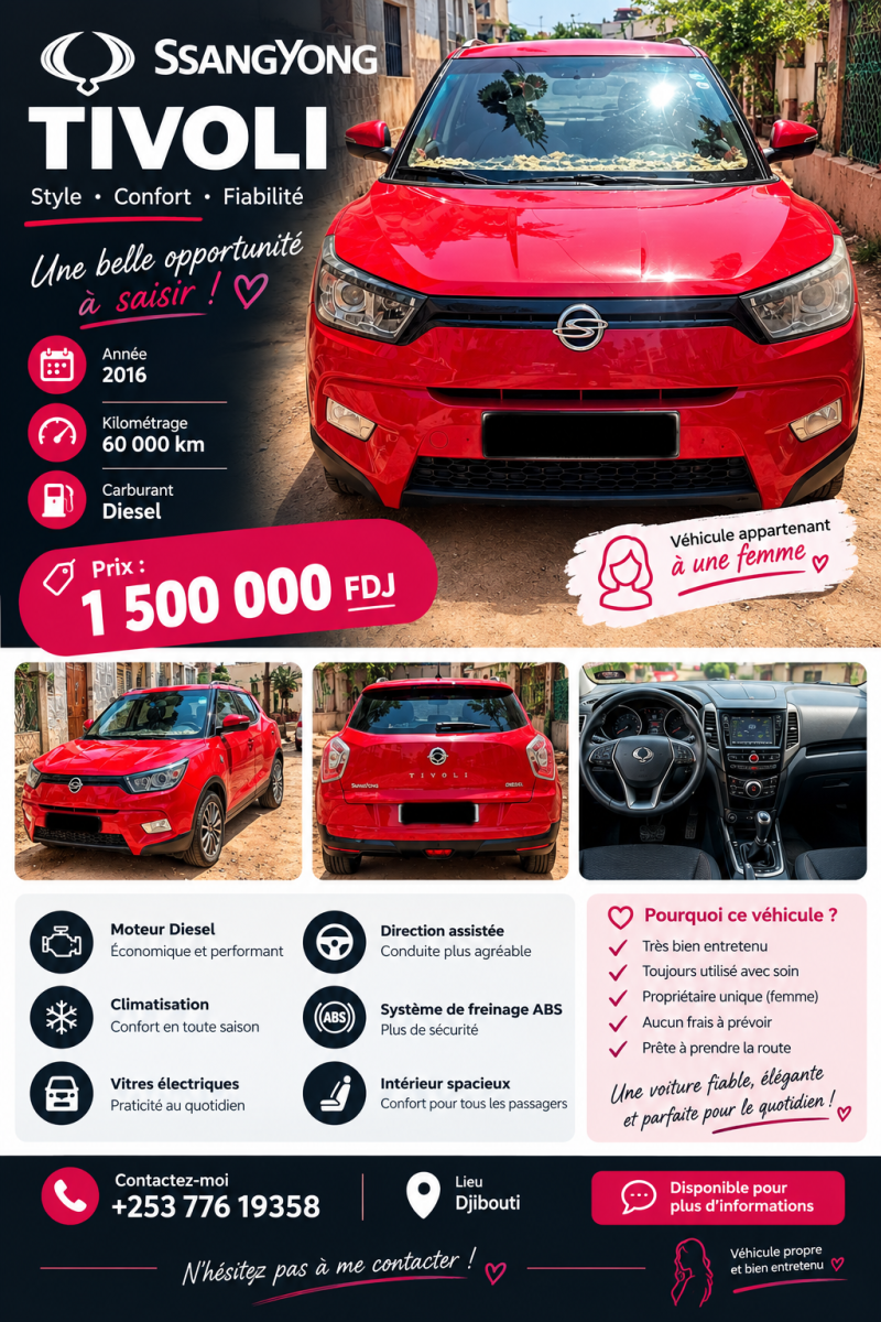 SsangYong Tivoli 2016 SUV confortable et spacieux