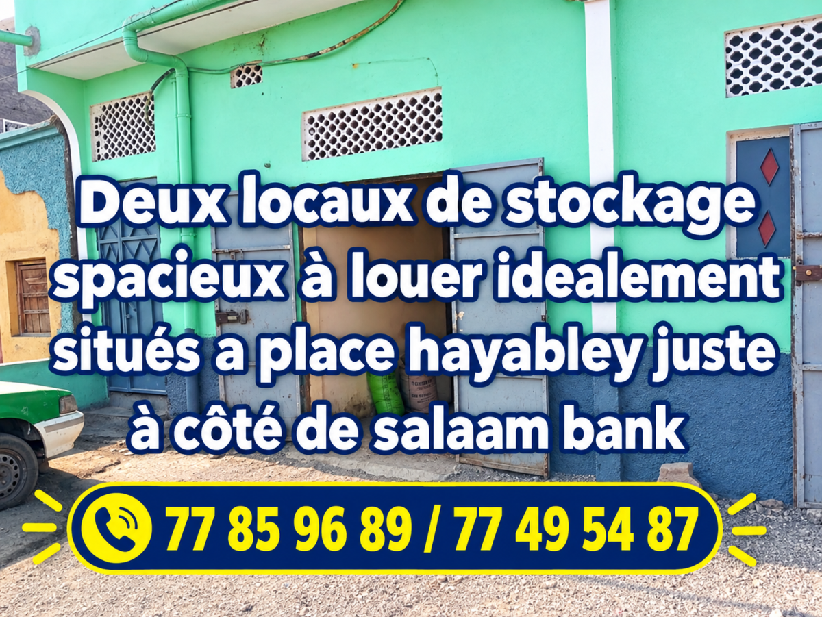 Locaux de stockage spacieux à louer Place Hayabley