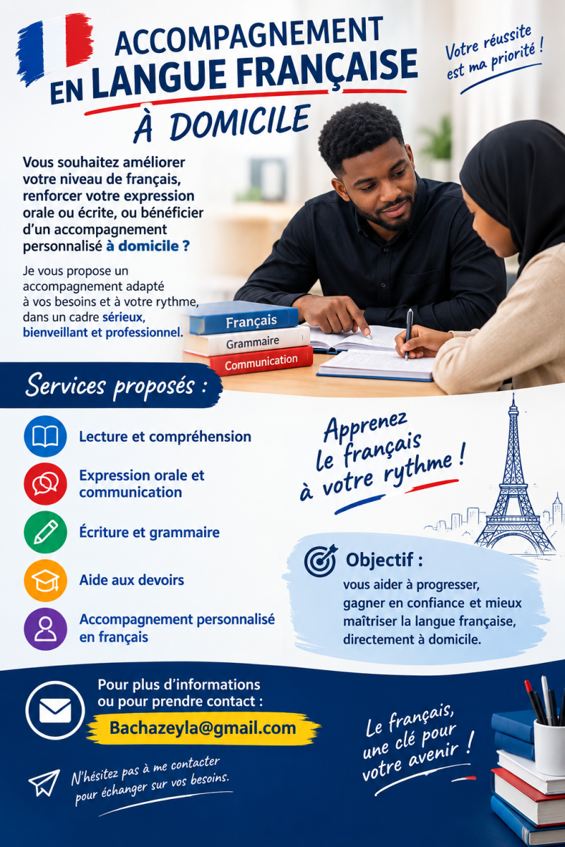 Accompagnement personnalisé en langue française à domicile