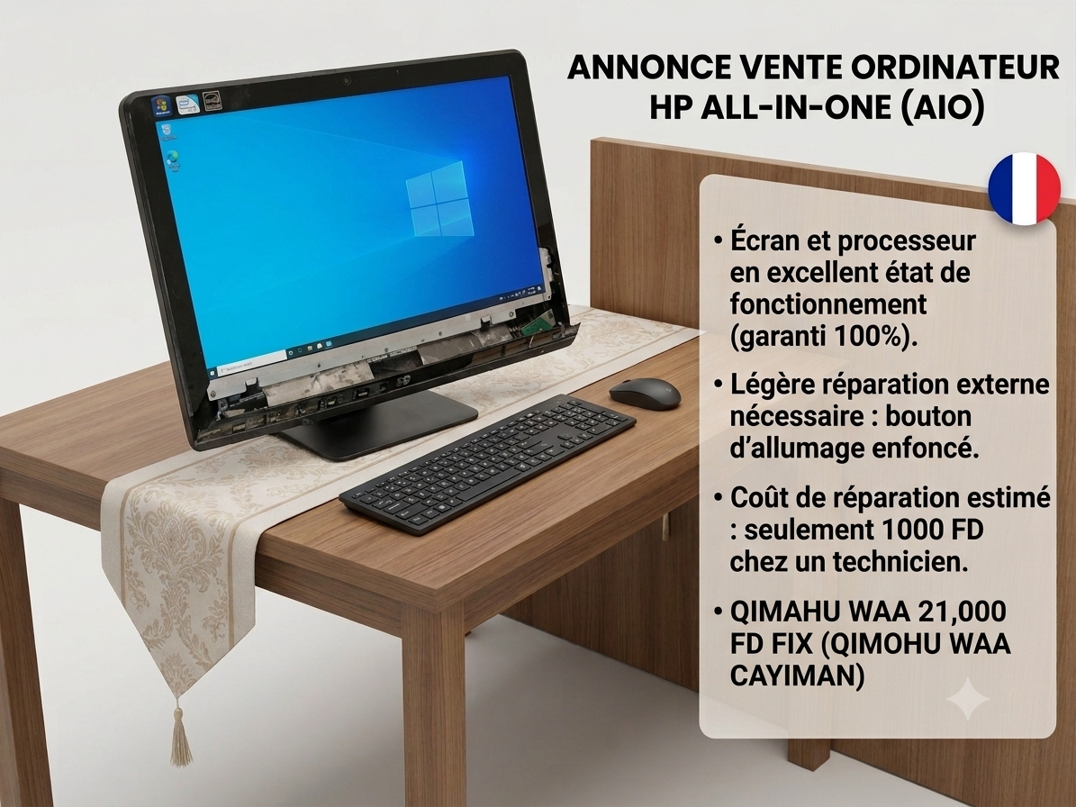 Ordinateur HP Intel Pentium Dual Core 4 Go RAM en bon état