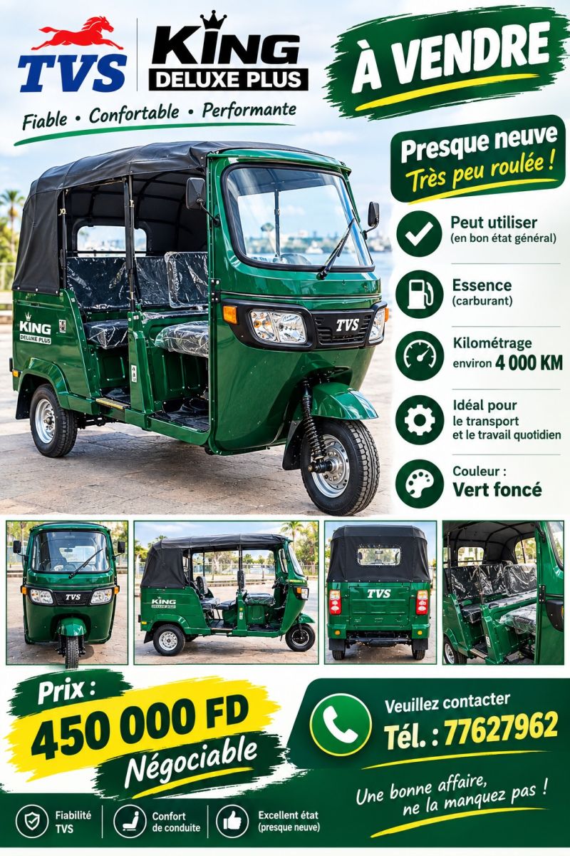 Bajaj TVS King Deluxe Plus, essence, presque neuve