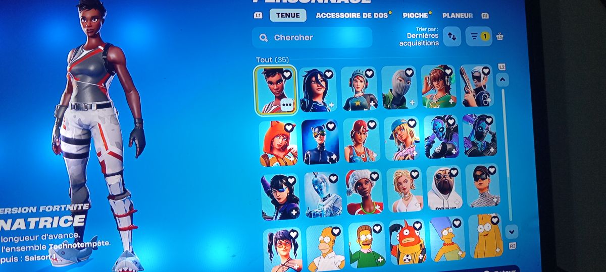 Compte Fortnite avec 100 skins rares et accessoires variés