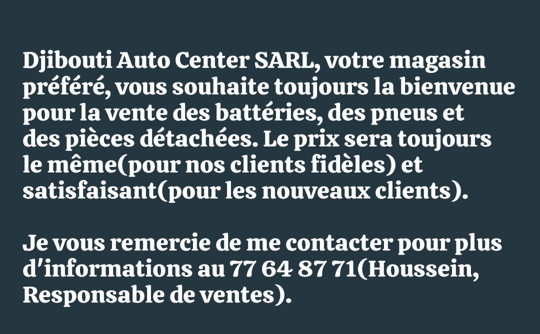 Pièces détachées Hyundai/Kia, pneus et batteries de qualité à Djibouti