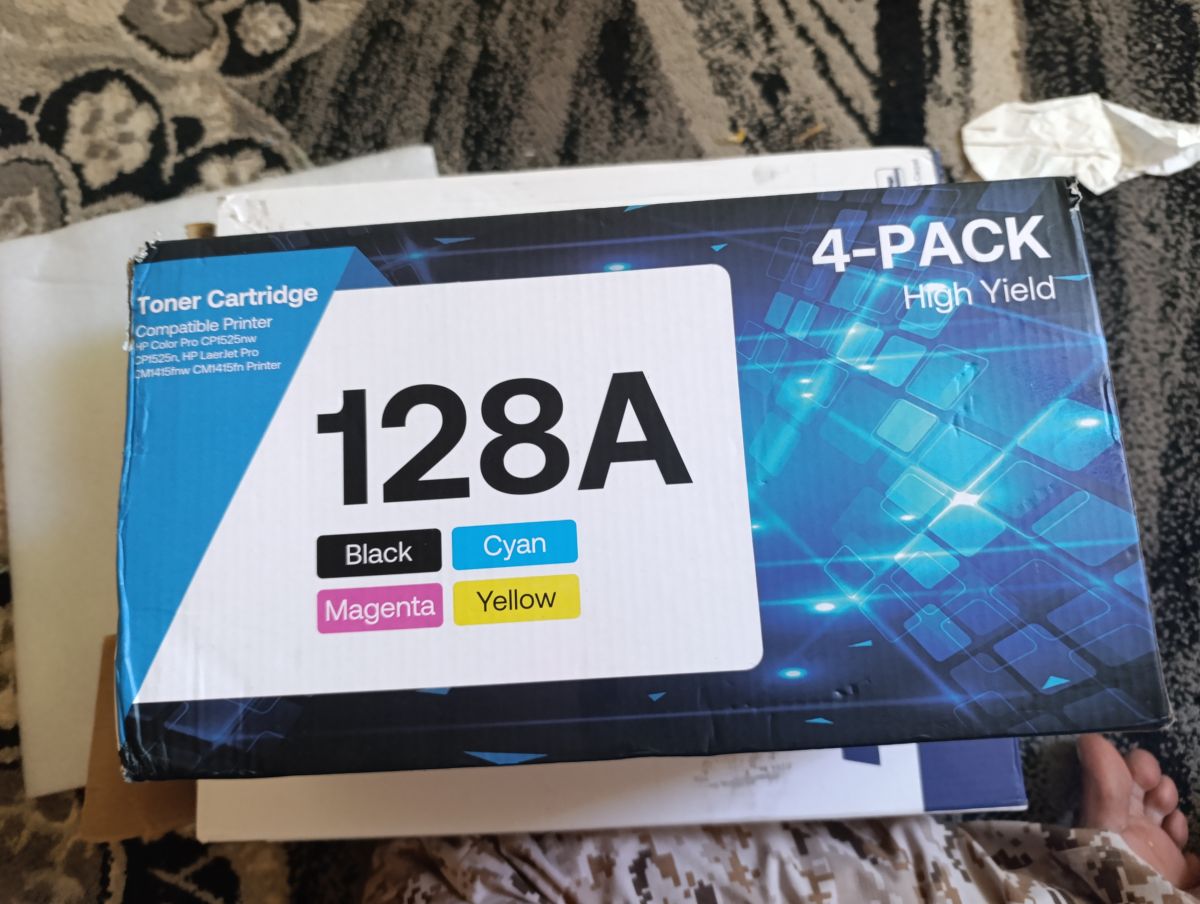 Pack 4 encres 128A couleur pour HP LaserJet