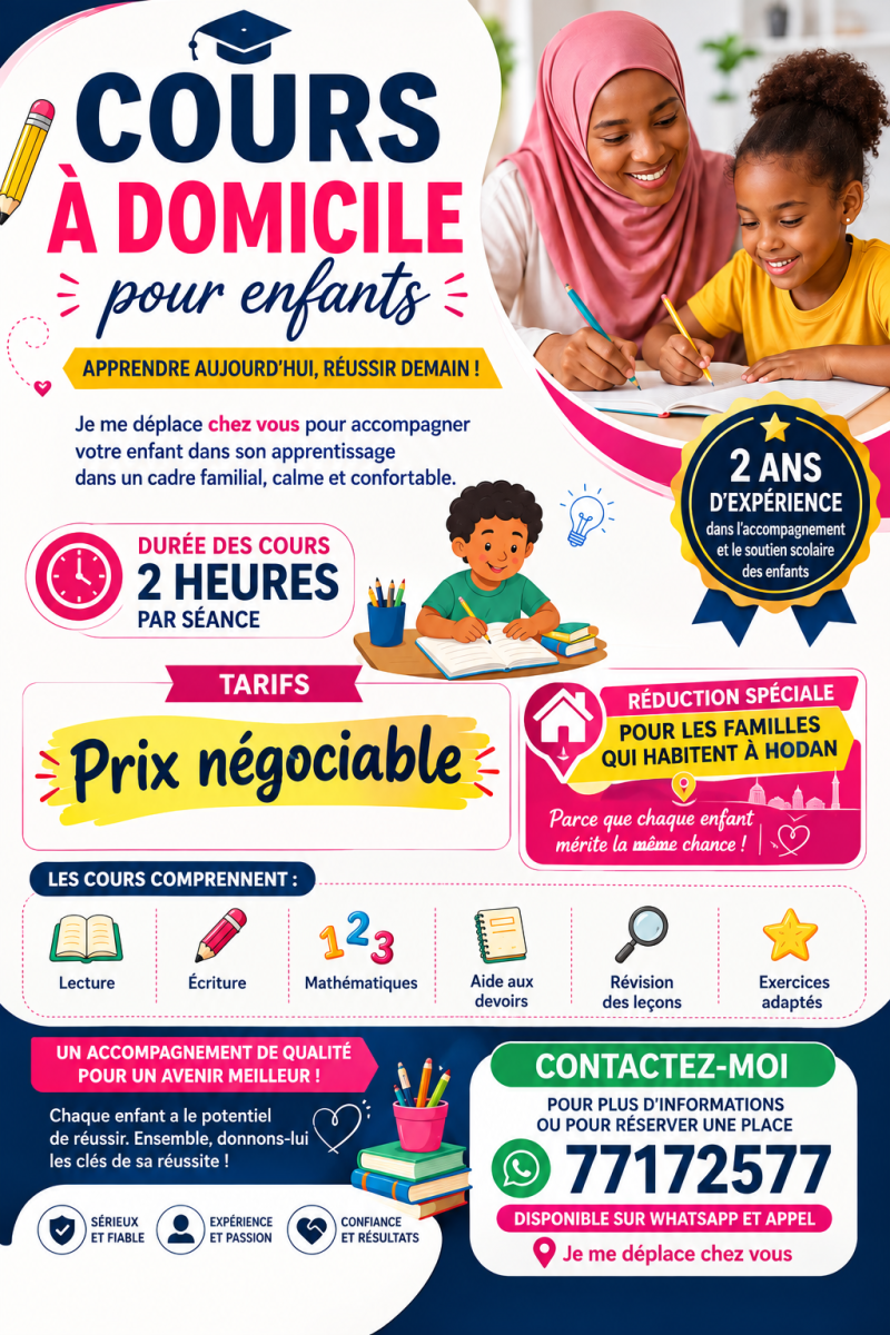 Cours de soutien scolaire à domicile près du Lycée de Balbala