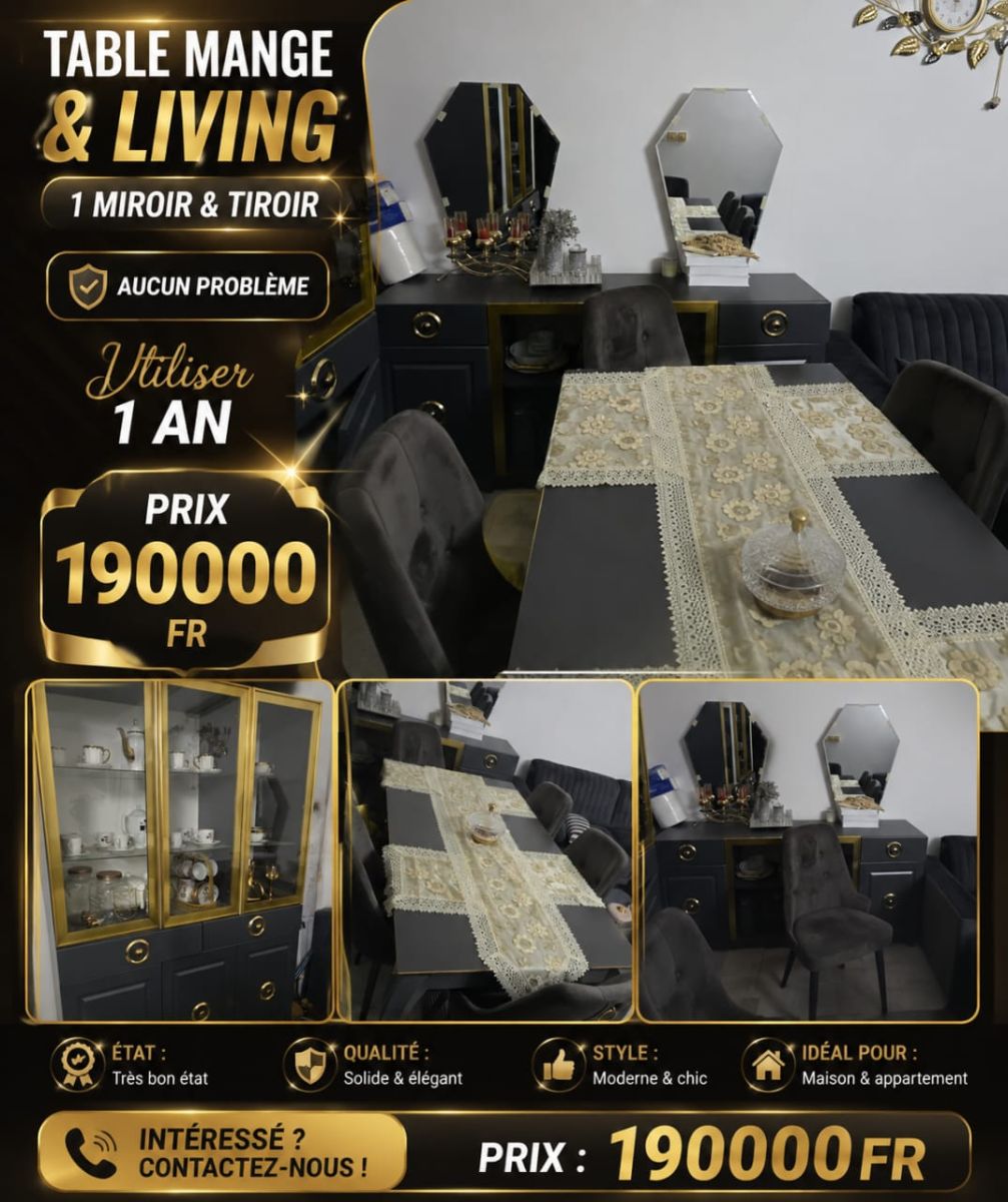 Living+ table à manger avec transport et installation
