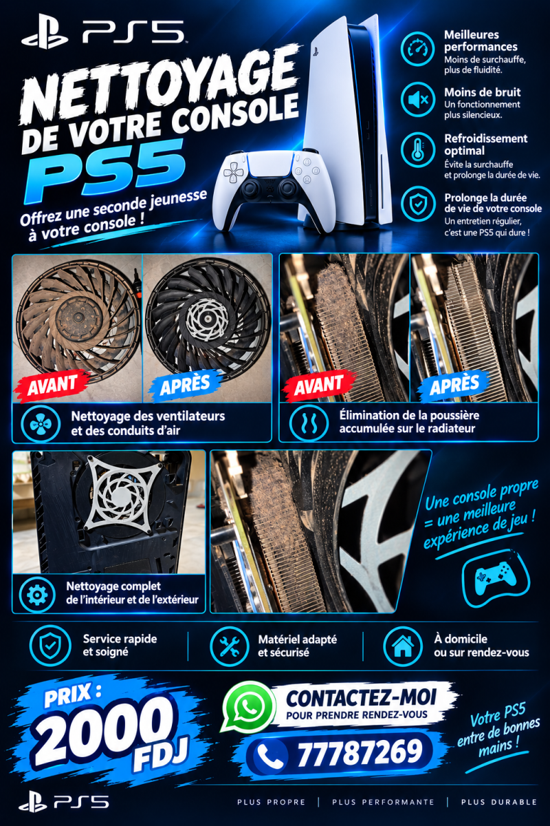 Nettoyage professionnel consoles PS4 et PS5 pour performance optimale