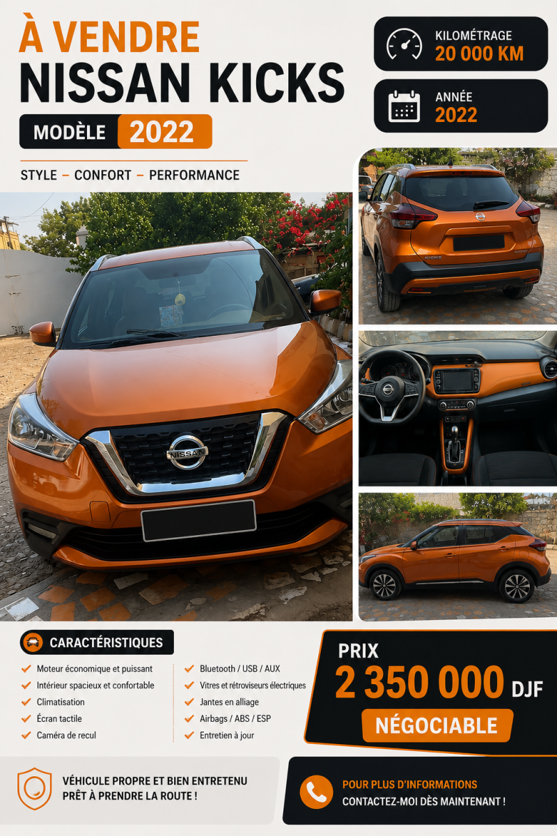 Nissan Kicks 2020 en très bon état