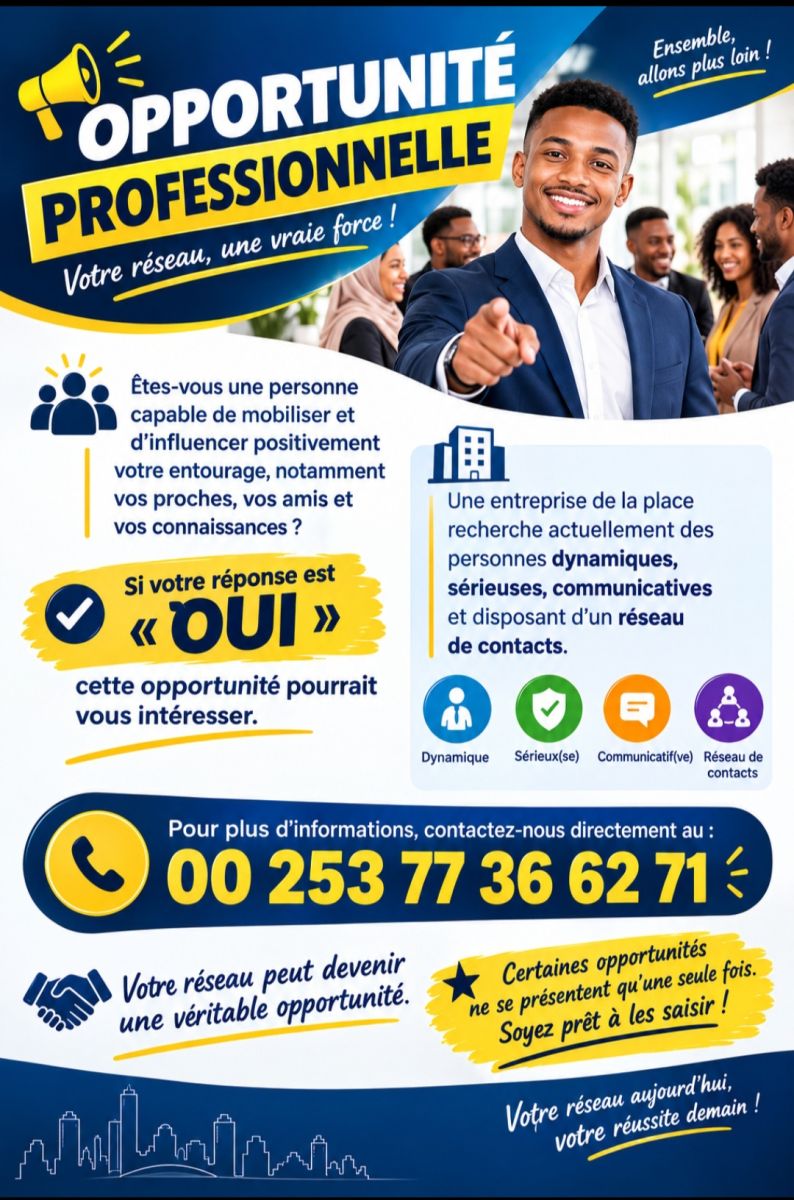 Offre d\'emploi pour personnes dynamiques avec réseau professionnel