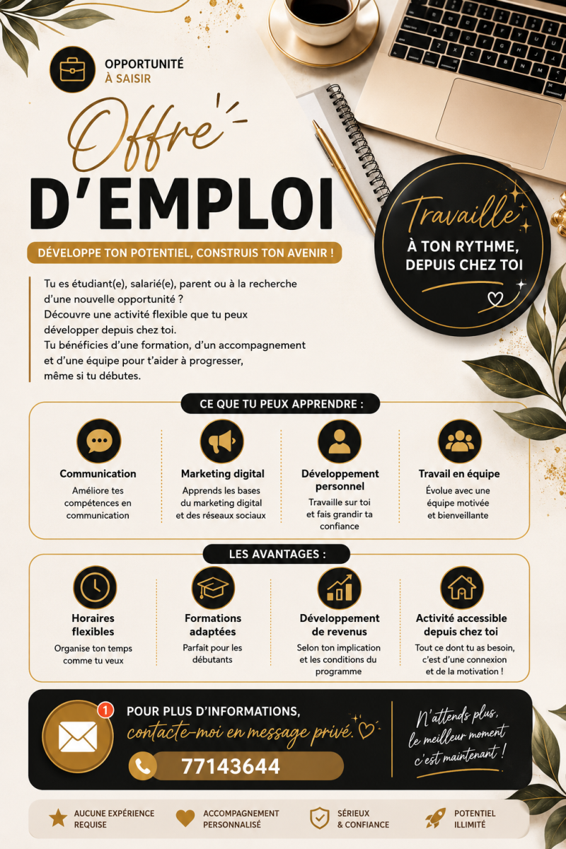 Activité flexible à domicile avec formation et accompagnement