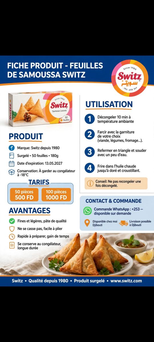 Pâte de samboussa artisanale en stock limité