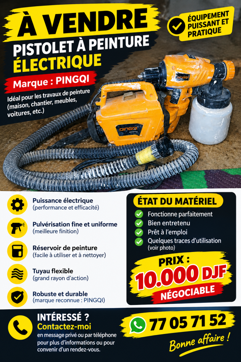 Pistolet à peinture électrique d\'occasion performant