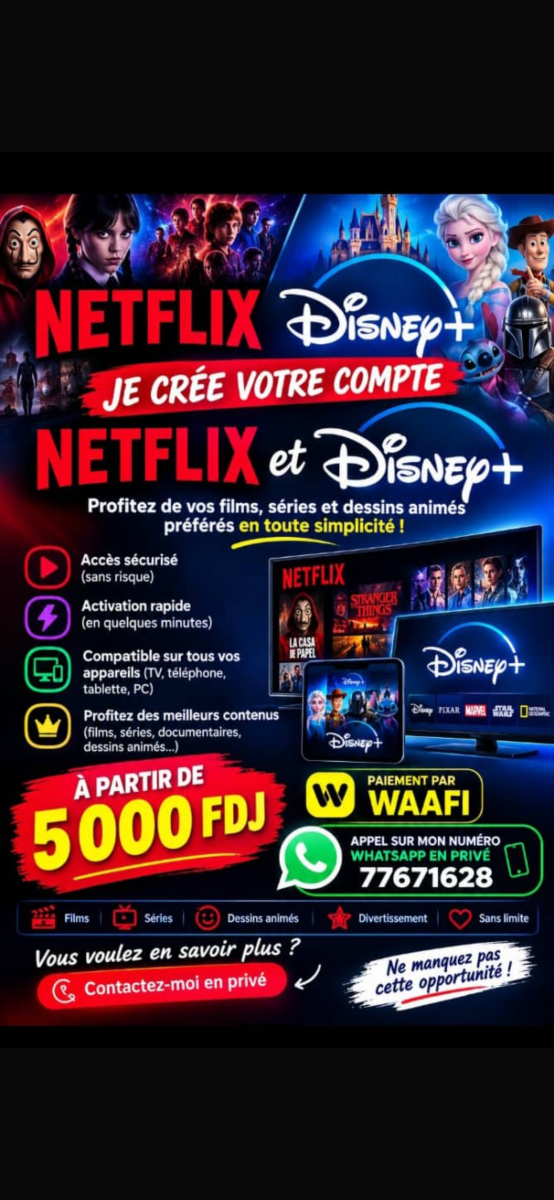Service de création de comptes Netflix et Disney+ rapide et fiable