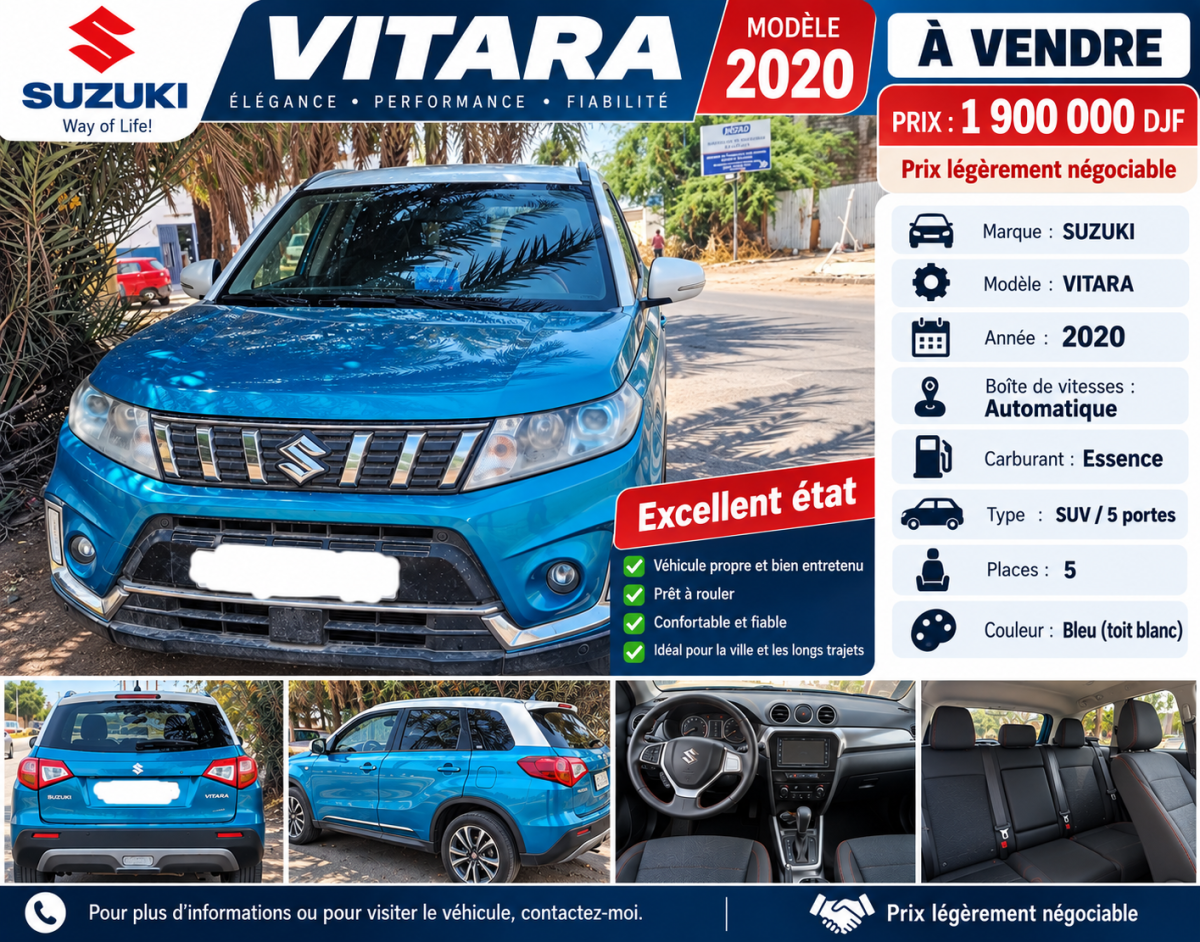 Suzuki Vitara 2020 essence boîte automatique excellent état