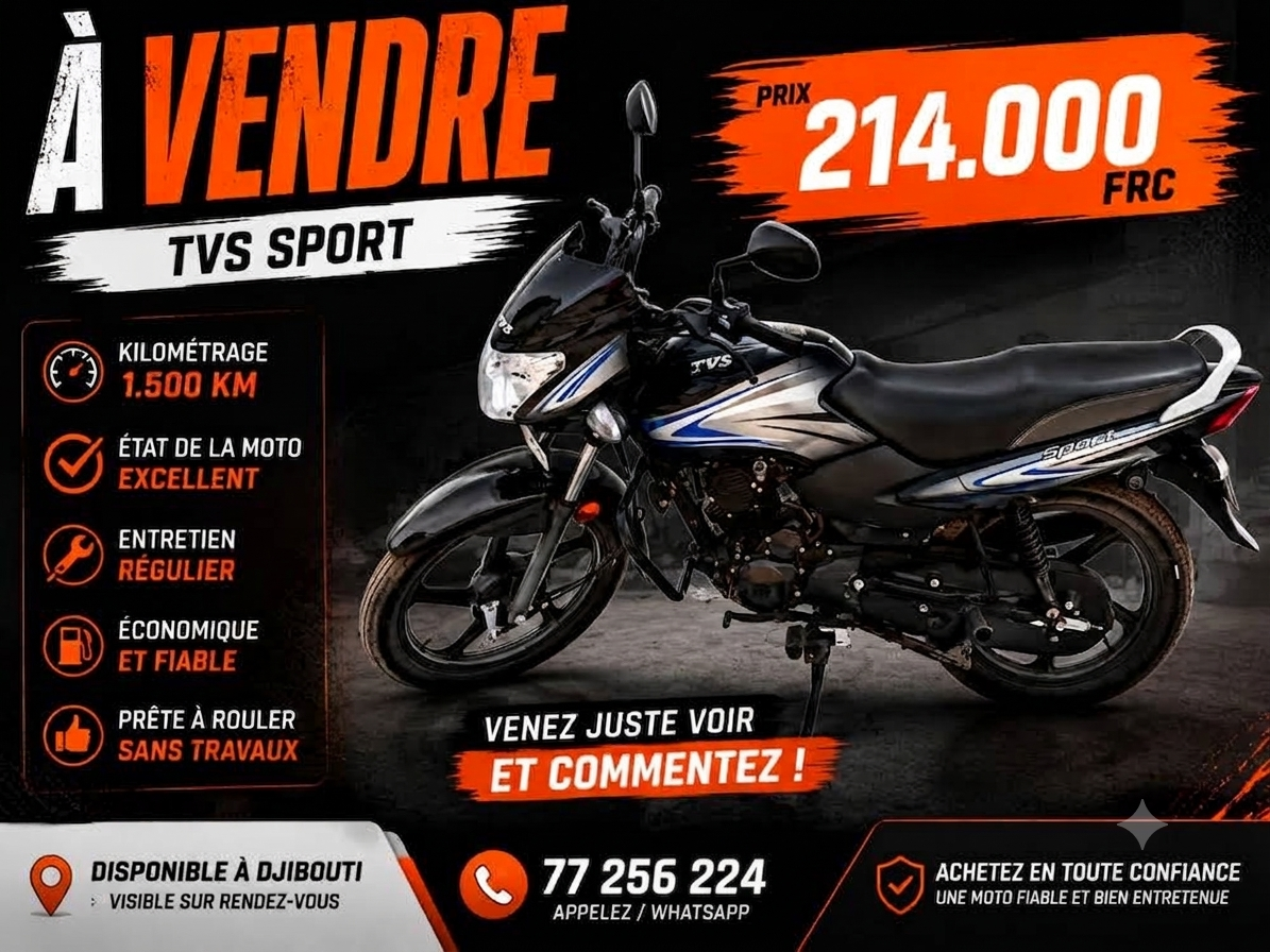 Moto TVS 100CC en excellent état neuf
