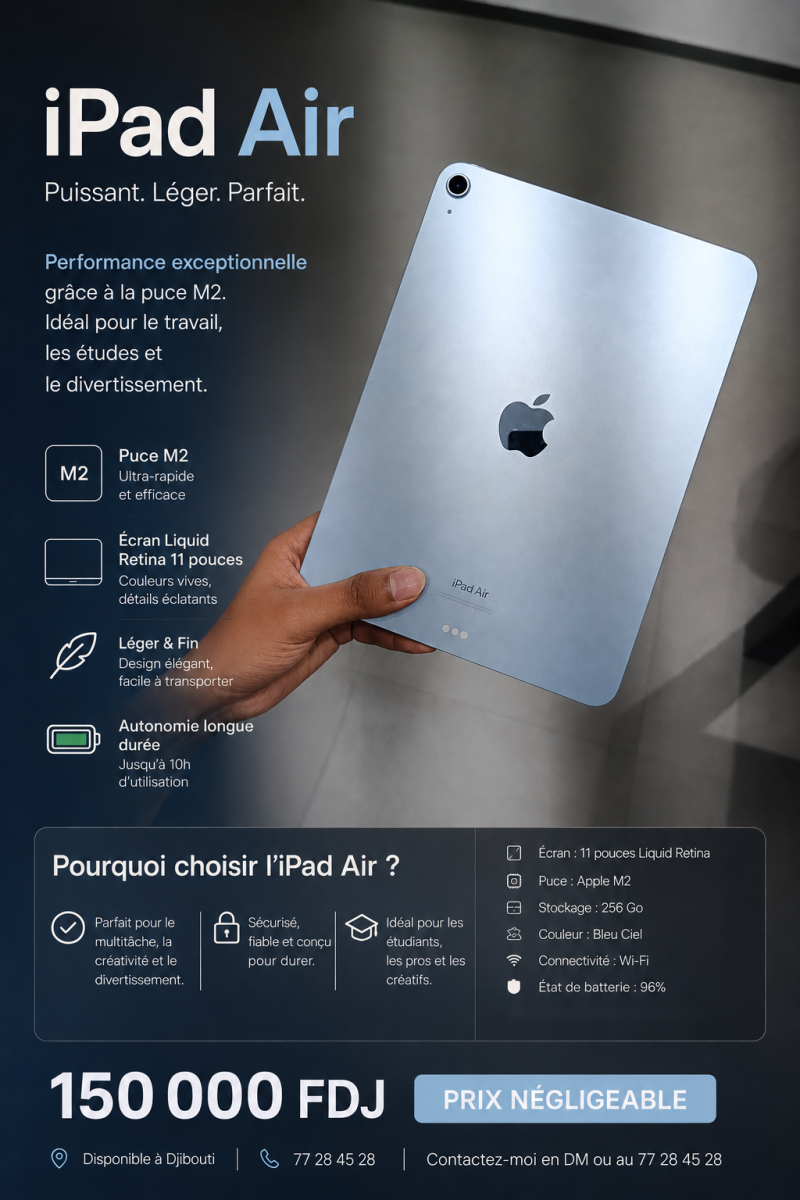 À VENDRE : iPad Air M2 – 11 pouces