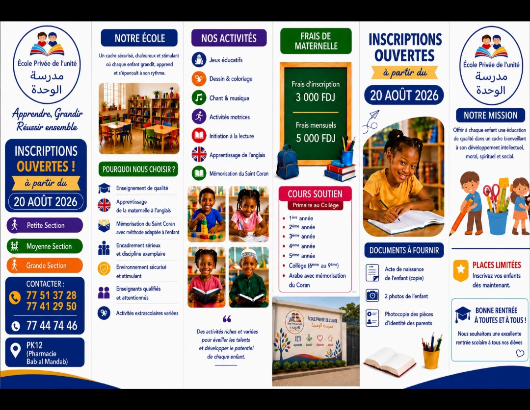 Maternelle de l’Unité, école privée avec programme bilingue et islamique