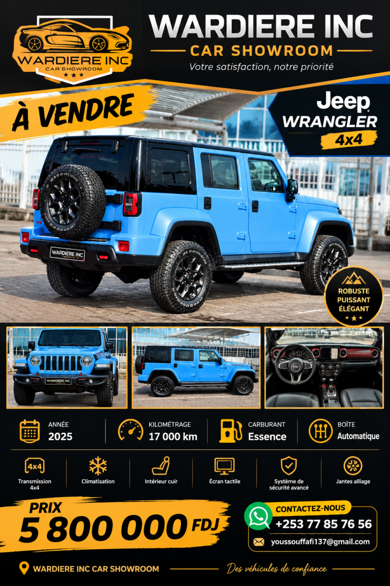 Jeep Wrangler 2025 Diesel 4x4 en excellent état