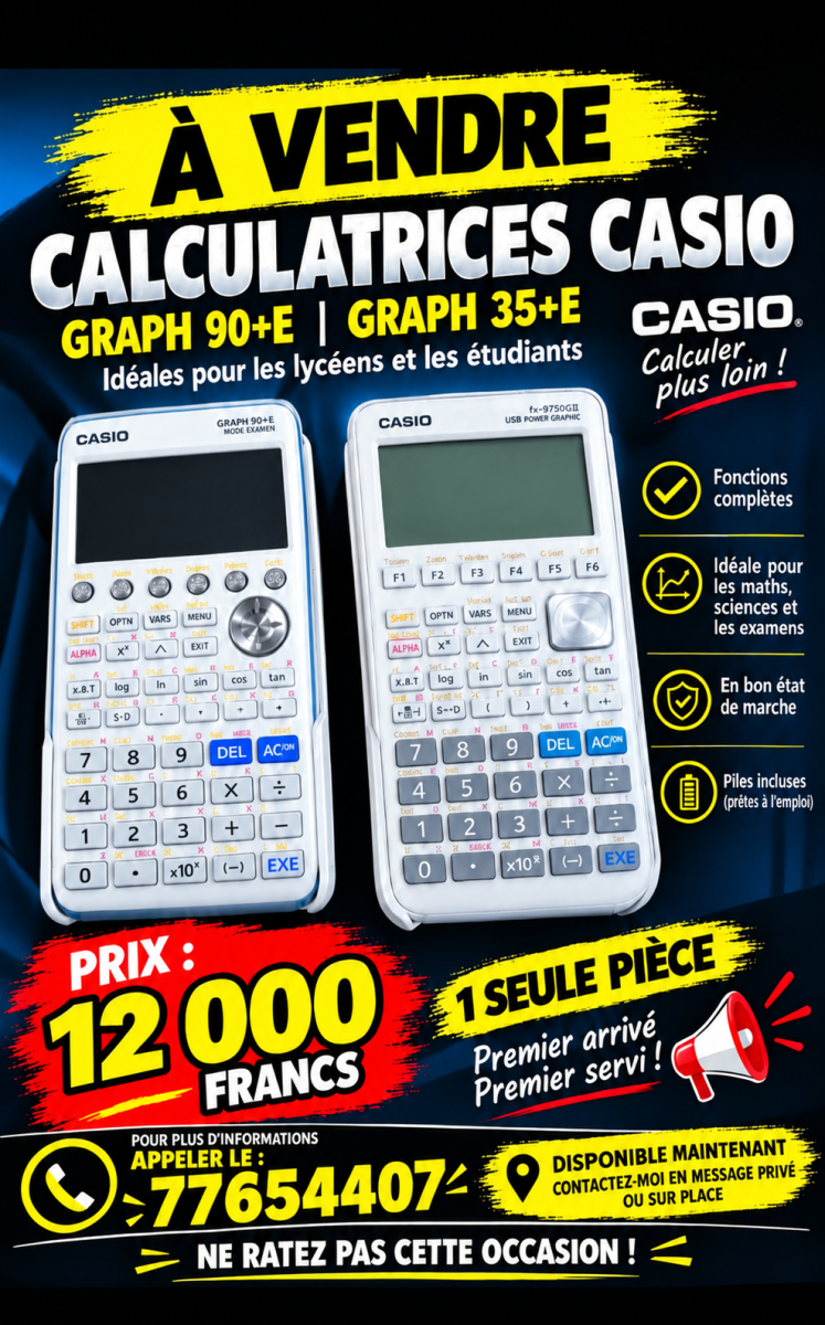 Calculatrice graphique avec batterie en bon état